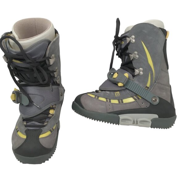 BRAND NEW BURTON ZONE SI STEP IN SNOWBOARD BOOTS!  9 GRAY & YELLOW - Picture 1 of 1